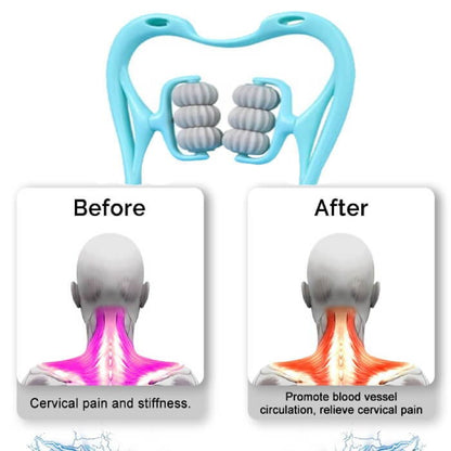 6 Wheel Pressure Point Neck Massager Relieve Neck, Back And Shoulder Pain (Random Color)