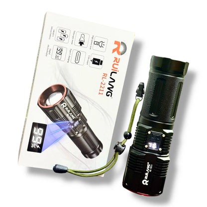 Ruillang SmartBeam Pro Digital Display LED Torch – High Power Rechargeable Flashlight