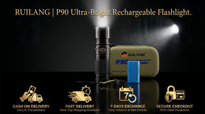 P90 High Power Rechargeable Torch – Long Range LED Flashlight