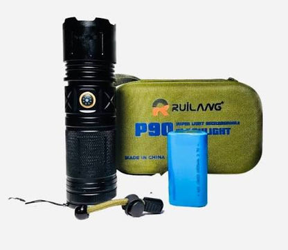 P90 High Power Rechargeable Torch – Long Range LED Flashlight